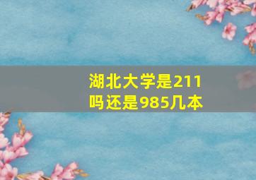 湖北大学是211吗还是985几本