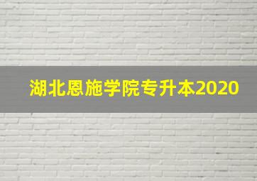 湖北恩施学院专升本2020