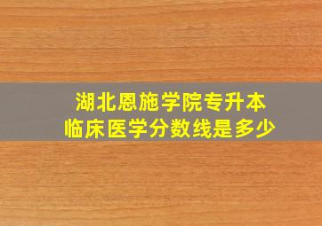 湖北恩施学院专升本临床医学分数线是多少