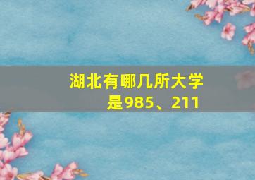 湖北有哪几所大学是985、211