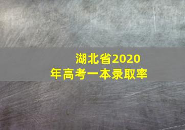 湖北省2020年高考一本录取率