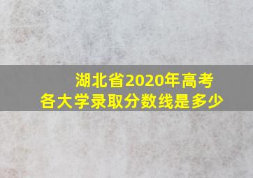 湖北省2020年高考各大学录取分数线是多少