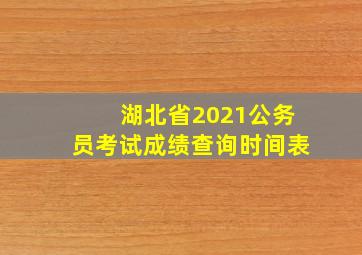 湖北省2021公务员考试成绩查询时间表