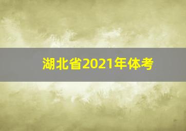 湖北省2021年体考