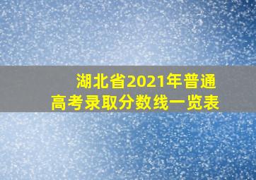 湖北省2021年普通高考录取分数线一览表