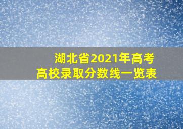 湖北省2021年高考高校录取分数线一览表