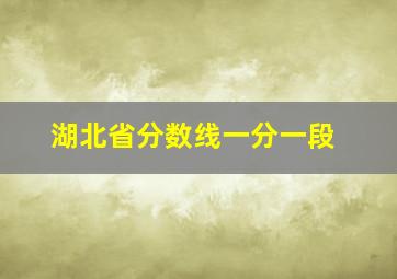 湖北省分数线一分一段