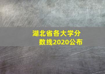 湖北省各大学分数线2020公布