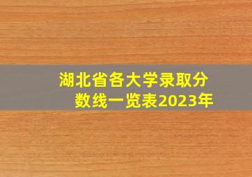 湖北省各大学录取分数线一览表2023年