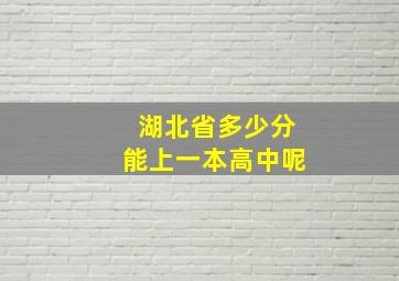 湖北省多少分能上一本高中呢