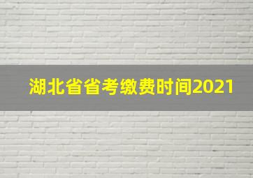 湖北省省考缴费时间2021