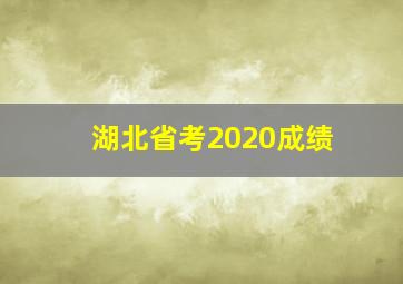 湖北省考2020成绩