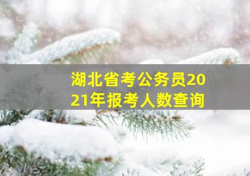 湖北省考公务员2021年报考人数查询