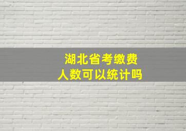 湖北省考缴费人数可以统计吗