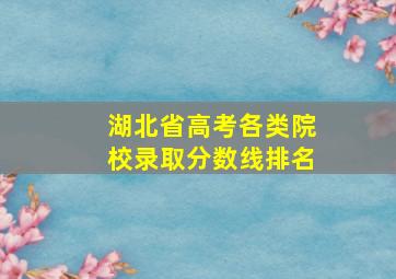 湖北省高考各类院校录取分数线排名