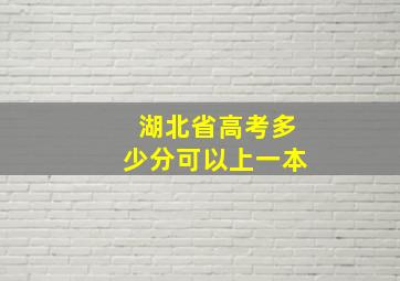 湖北省高考多少分可以上一本