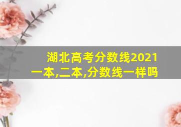 湖北高考分数线2021一本,二本,分数线一样吗