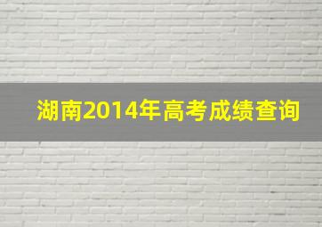 湖南2014年高考成绩查询