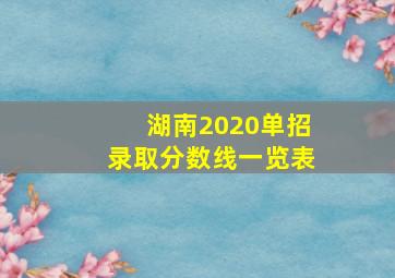 湖南2020单招录取分数线一览表