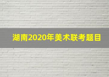 湖南2020年美术联考题目