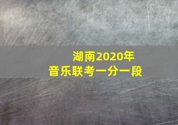 湖南2020年音乐联考一分一段