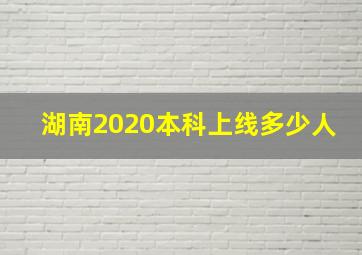 湖南2020本科上线多少人