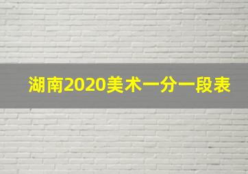 湖南2020美术一分一段表