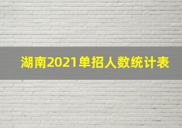 湖南2021单招人数统计表