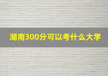 湖南300分可以考什么大学