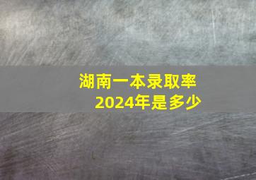 湖南一本录取率2024年是多少