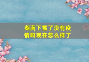 湖南下雪了没有疫情吗现在怎么样了