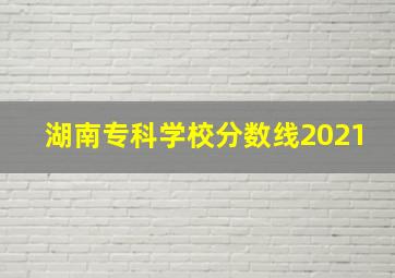 湖南专科学校分数线2021