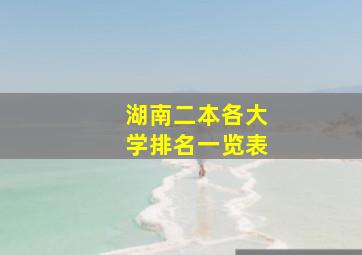 湖南二本各大学排名一览表