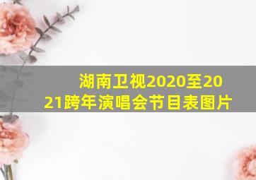 湖南卫视2020至2021跨年演唱会节目表图片