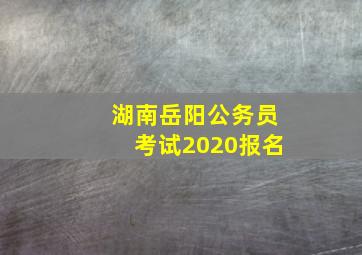 湖南岳阳公务员考试2020报名