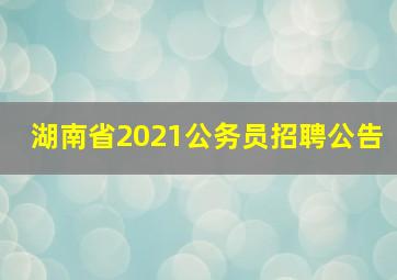 湖南省2021公务员招聘公告