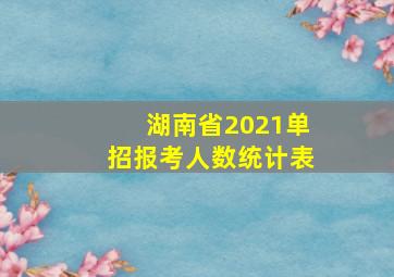 湖南省2021单招报考人数统计表