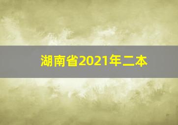 湖南省2021年二本