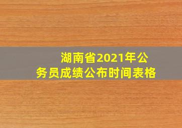 湖南省2021年公务员成绩公布时间表格