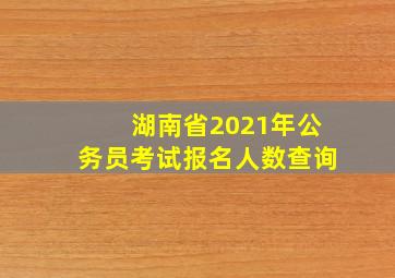 湖南省2021年公务员考试报名人数查询