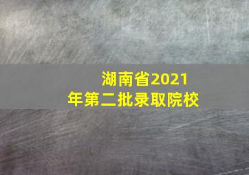 湖南省2021年第二批录取院校