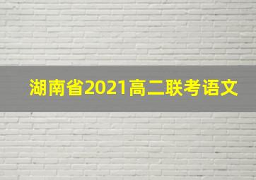 湖南省2021高二联考语文