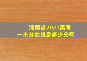 湖南省2021高考一本分数线是多少分啊