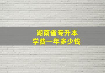 湖南省专升本学费一年多少钱