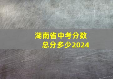 湖南省中考分数总分多少2024