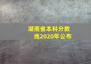 湖南省本科分数线2020年公布