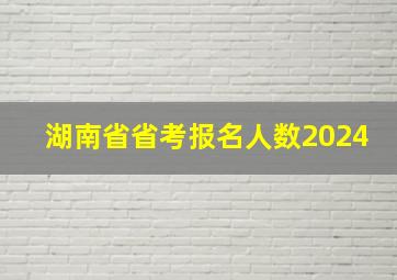 湖南省省考报名人数2024