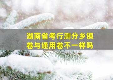 湖南省考行测分乡镇卷与通用卷不一样吗