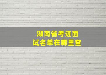 湖南省考进面试名单在哪里查