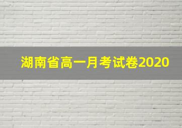 湖南省高一月考试卷2020